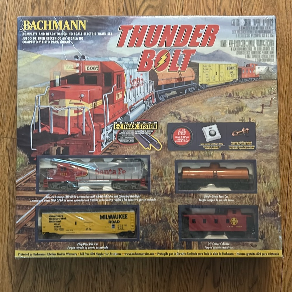 Vintage-Bachman Thunderbolt train set- New in original cellophane wrap